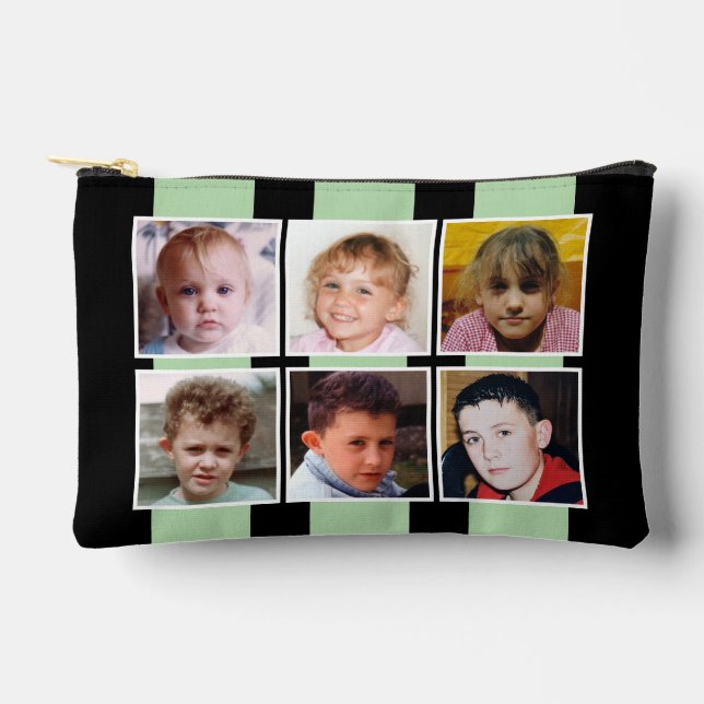 6 photo collage black green zubehörtasche (Vorderseite)
