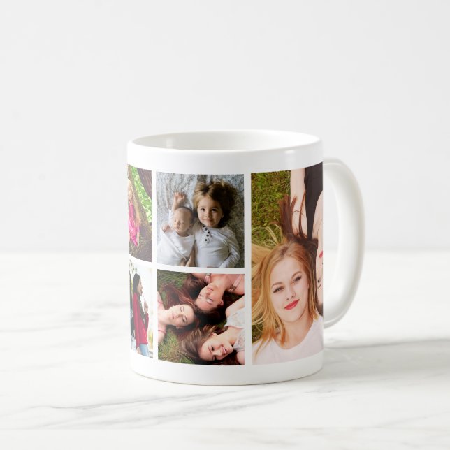 6 Photo Collage Café Mug (Devant droit)