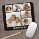 6 Photo Collage Optional Text -- CAN Edit Color Mousepad (Personalized mouse pad with your photos and text)