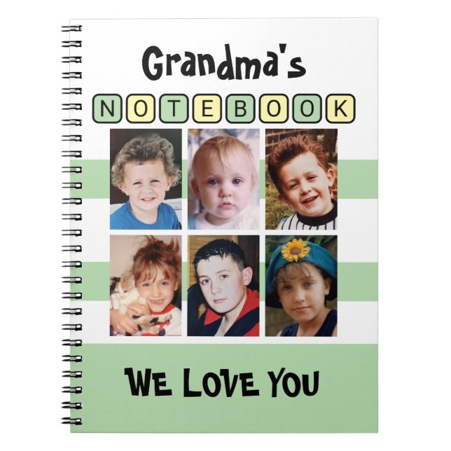 6 photo love you green grandma's notizblock (Vorderseite)