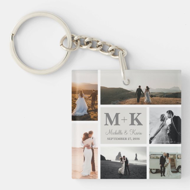 6 Photo Mariage Collage Newlyweds Keepsaké (Devant)