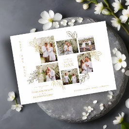 6 Photos Collage Wedding Botanical Branches Frame  Save The Date