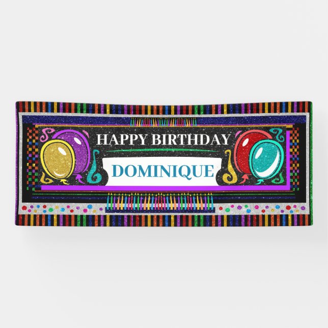 6 Pieds Bannière Anniversaire Heureux (Horizontal)