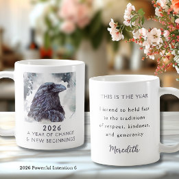 6. Raven 2026 Year of Change Powerful Intention Kaffeetasse