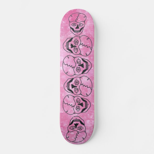 6 rosa Skateboarddeck (Vorderseite)