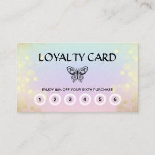 *~* 6 Schmetterlingsmotiv-Regenbogenpastel  Treuekarte