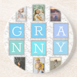 6 Sechs Foto-Collage Süße Baby-Familie Liebe Oma Getränkeuntersetzer