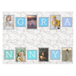 6 Sechs Foto-Collage Süße Baby-Familie Liebe Oma Tischdecke