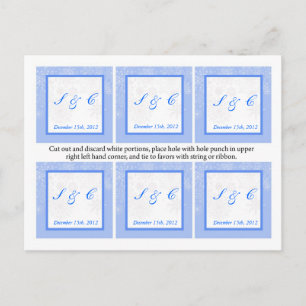 6 Snowflake Gastgeschenk Hochzeit Tags Postkarte
