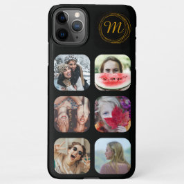 6 Square Foto Collage Black Monogram iPhone Case iPhone 11Pro Max Hülle