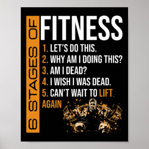 6 Stadien des Fitness-Krafttrainings Fitness Poster