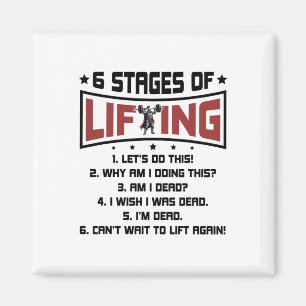 6 Stadien des Gewichthebens Bodybuilding Fitnessst Magnet