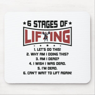 6 Stadien des Gewichthebens Bodybuilding Fitnessst Mousepad