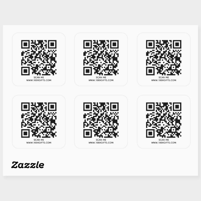 6 STICKERS DE TEXTE DE CODE QR - UTILISER GÉNÉRATE (Feuille)