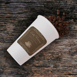 6 Stk. Vintag Braun, kundenspezifisch Quadratischer Aufkleber