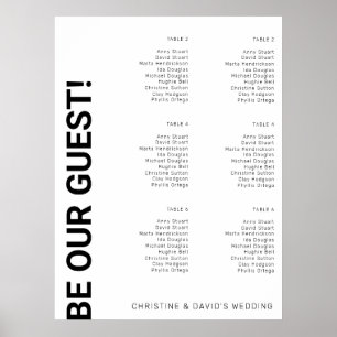 6 Tabelle Einfache White Wedding Chart Poster
