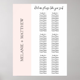 6 Tabelle | Elegante moderne Hochzeitssitzkarte Poster