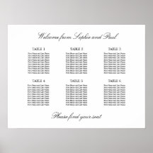 6 Tabelle Elegantes Minimalistisches Sitzdiagramm
