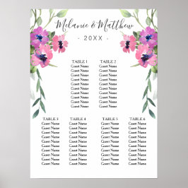 6 Tabelle | Eukalyptus Floral Wedding Chart Poster