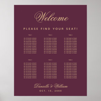 6 Tableau Mariage Couleur Vin Simple Carte de sièg