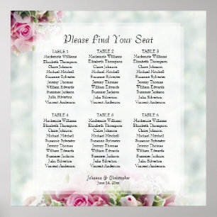 6 Tableau Mariage Roses roses rose