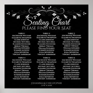 6 Tableau Tableau Chic Argent et Mariage noir