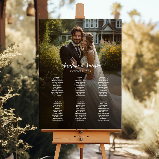 6 Tische elegantes Foto Hochzeitskarte Poster (Von Creator hochgeladen)