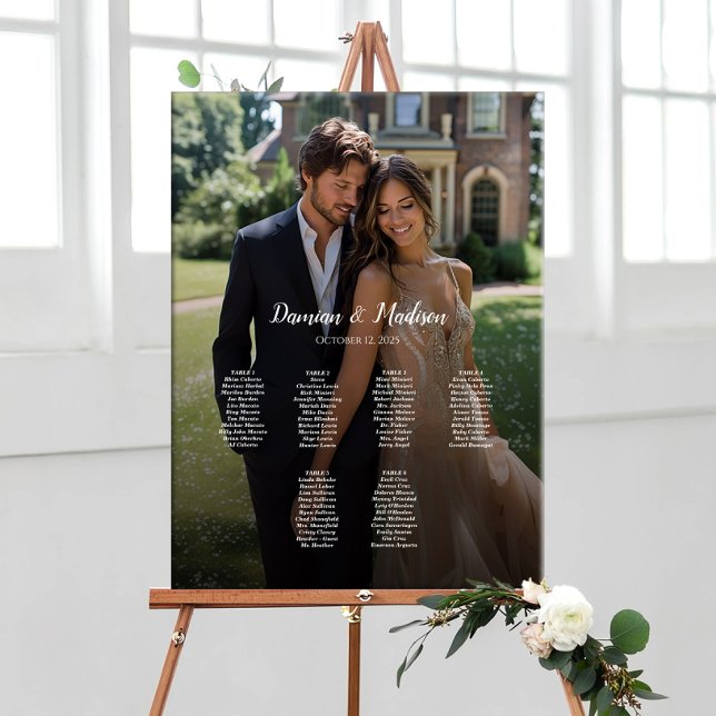6 Tische elegantes Foto Hochzeitskarte Poster (Von Creator hochgeladen)