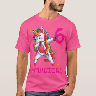 6 und magische Mädchen 6. Geburtstag Einhorn 6 Jah T-Shirt