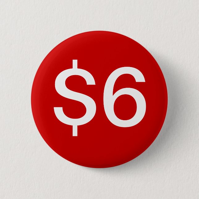 $6 Verkäufer/Verkaufs-Knopf Button (Vorderseite)