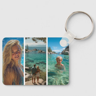 6 vertikale Streifen Boho-Fotocollage Schlüsselanhänger
