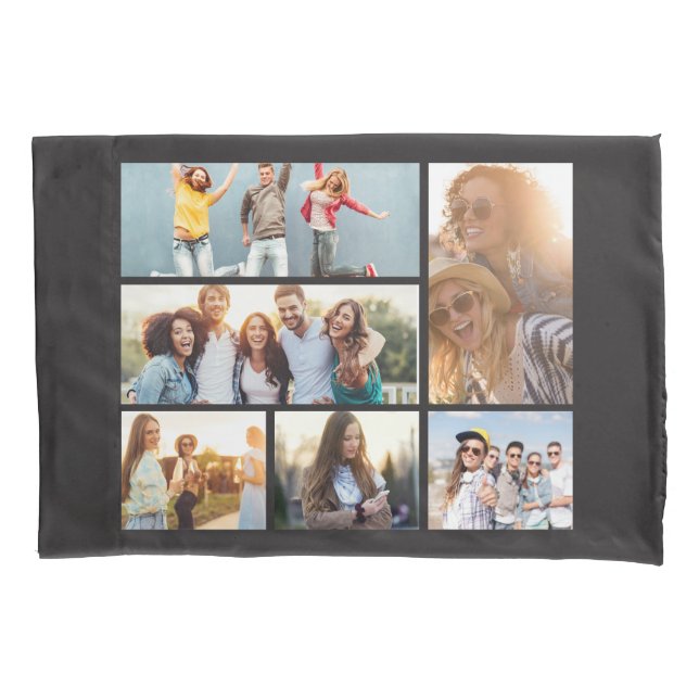 6 Vorlage für FotoCollage personalisieren Kissenbezug (Vorderseite)