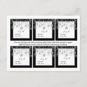 6 Winter Diamond Gastgeschenk Hochzeit Tags Postkarte