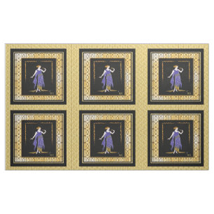 6 x 16 Zoll Erte Lady in Blue Panels Stoff