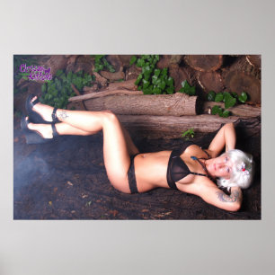 6" x 24" Chrissy Kätzchen-Heels und Klotz Poster