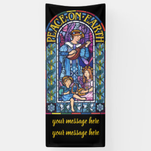 6' x 2,5' WeihnachtsVinyl Banner Gewebtes Glas