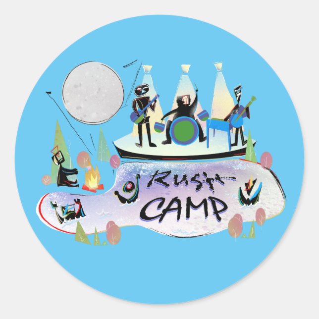 6 x 3in Stickers RushCamp! (Devant)