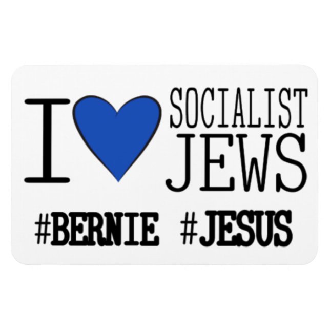 6 x 4 Car Magnet I Liebe Sozialistische Juden (Horizontal)