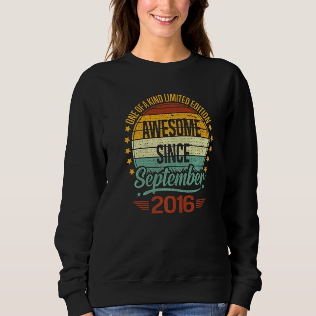 6 Year Old  Awesome Since September 2016 6th Birth Sweatshirt (Vorderseite)