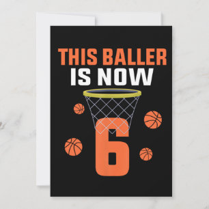 6 Years Old 6th Birthday Basketball Gift For Boys Einladung