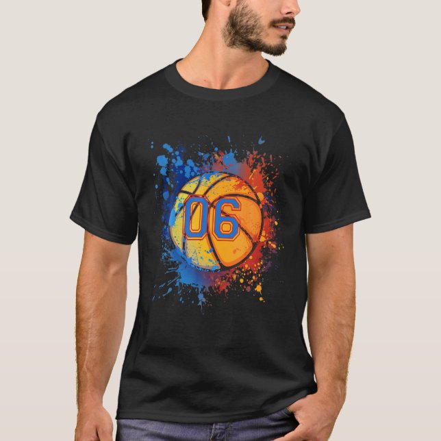 6 Years Old 6th Birthday Basketball Gift For Boys T-Shirt (Vorderseite)