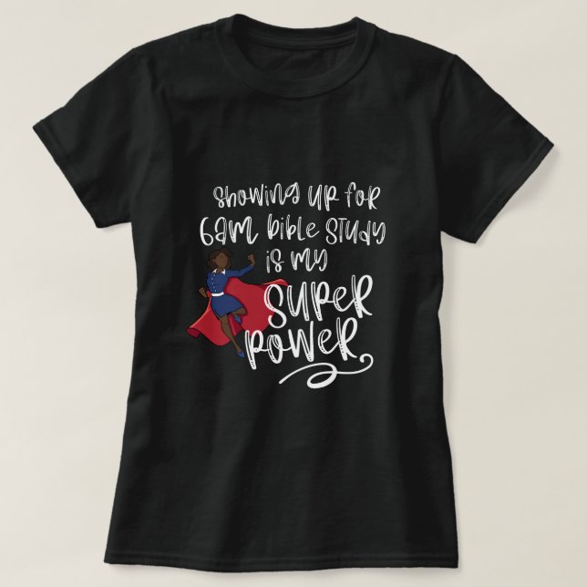 6am SISTER SUPER POWER (Dunkle Haut) Kurz T-Shirt (Design vorne)