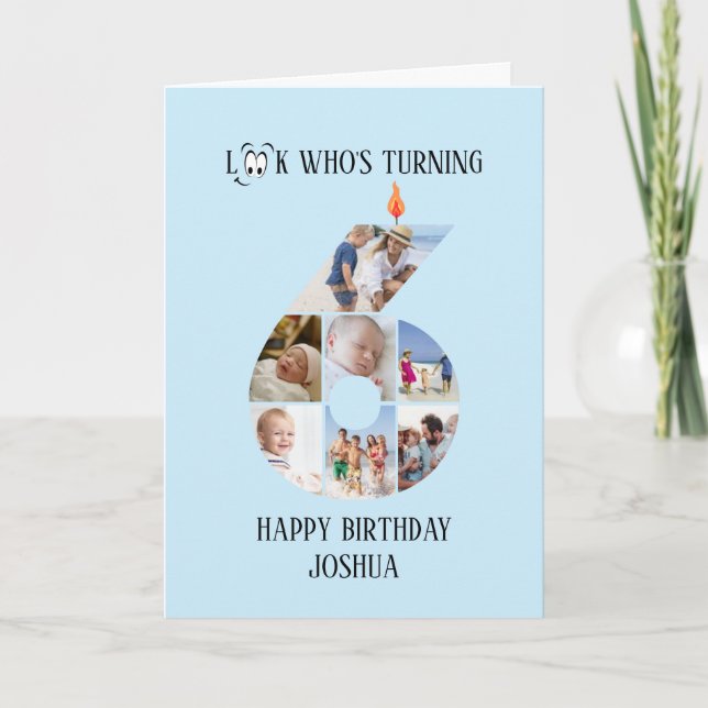 6e anniversaire Carte photo (Devant)