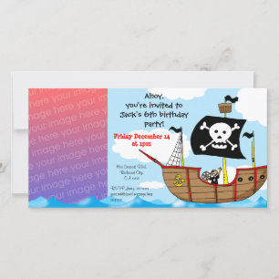 6e anniversaire de pirate invitations de fête garç