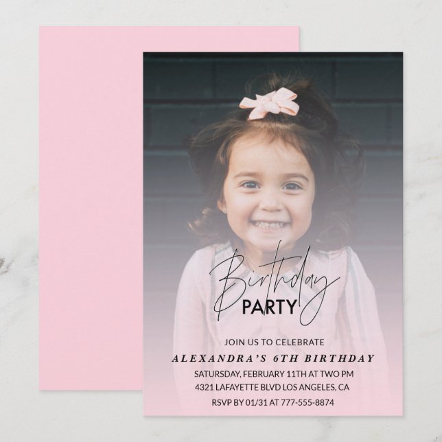 6e anniversaire invitation Anniversaire fête Photo (Devant / Derrière)