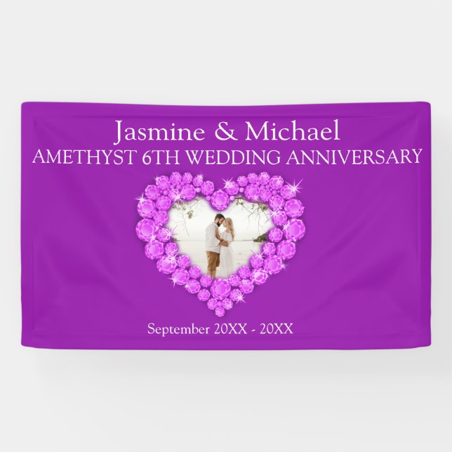 6e anniversaire mariage améthyste mauve bannière (Horizontal)