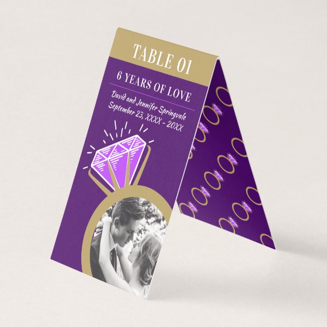 6e anniversaire mariage bague or améthyste photo (Front)