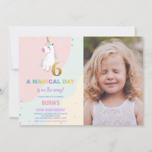6e anniversaire Unicorn Anniversaire Invitations a