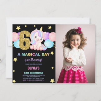 6e anniversaire Unicorn Anniversaire Invitations a