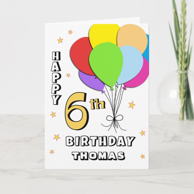 6th Birthday Card Karte (Vorderseite)